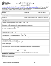 Document preview: Form 1327 Growth Hormone Agents Standard Pa Addendum (Cshcn) - Texas
