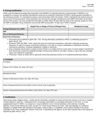 Form 1326 Texas Drug Code Index Certification of Information (Coi) - Texas, Page 2