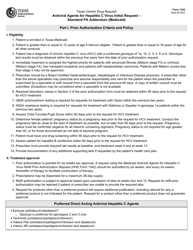 Form 1342 Antiviral Agents for Hepatitis C Virus Initial Request &quot; Standard Pa Addendum (Medicaid) - Texas