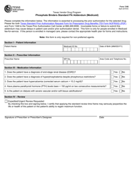 Document preview: Form 1348 Phosphate Binders Standard Pa Addendum (Medicaid) - Texas