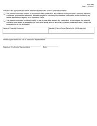 Form 1400 Debarment, Suspension, Ineligibility and Voluntary Exclusion for Covered Contracts Certification - Texas, Page 3