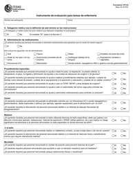 Document preview: Formulario 1572-S Instrumento De Evaluacion Para Tareas De Enfermeria - Texas (Spanish)