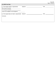 Form 1571 Request for Partial Reimbursement for the Cost Installation of a Fire Sprinkler System in a Four-Person Residence - Texas, Page 2