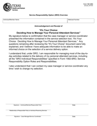 Document preview: Form 1581-SRO Service Responsibility Option (Sro) Overview - Texas