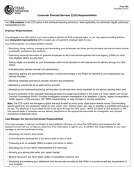 Document preview: Form 1582 Consumer Directed Services Responsibilities - Texas