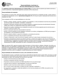 Formulario 1582-S Responsabilidades Al Participar En Servicios Administrados Por El Cliente - Texas (Spanish)
