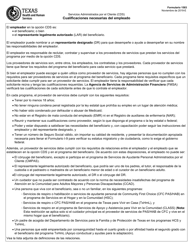 Formulario 1583-S Cualificaciones Necesarias Del Empleado - Texas (Spanish)