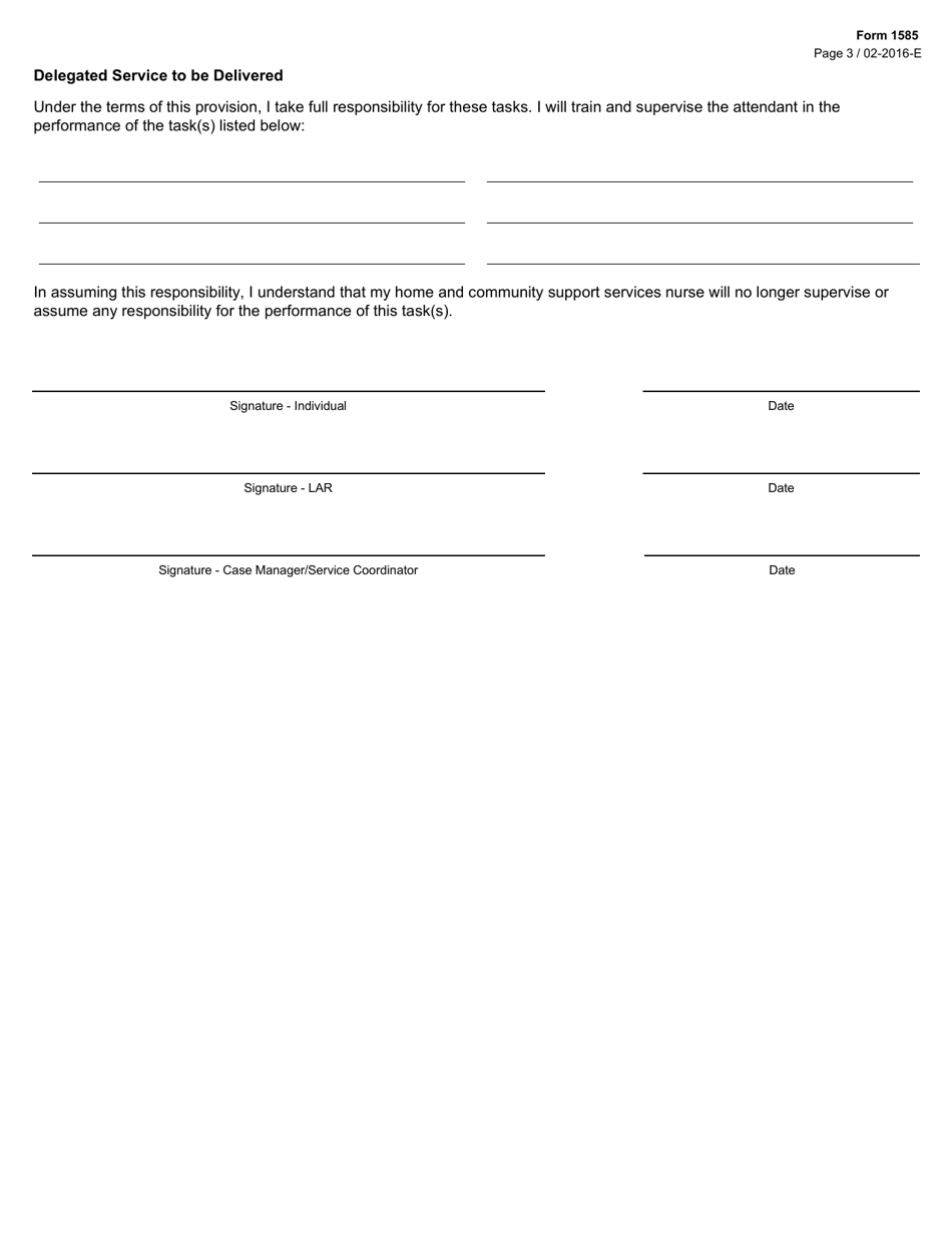 Form 1585 - Fill Out, Sign Online and Download Fillable PDF, Texas ...