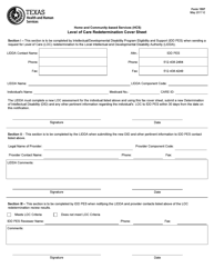 Document preview: Form 1597 Level of Care Redetermination Cover Sheet - Texas