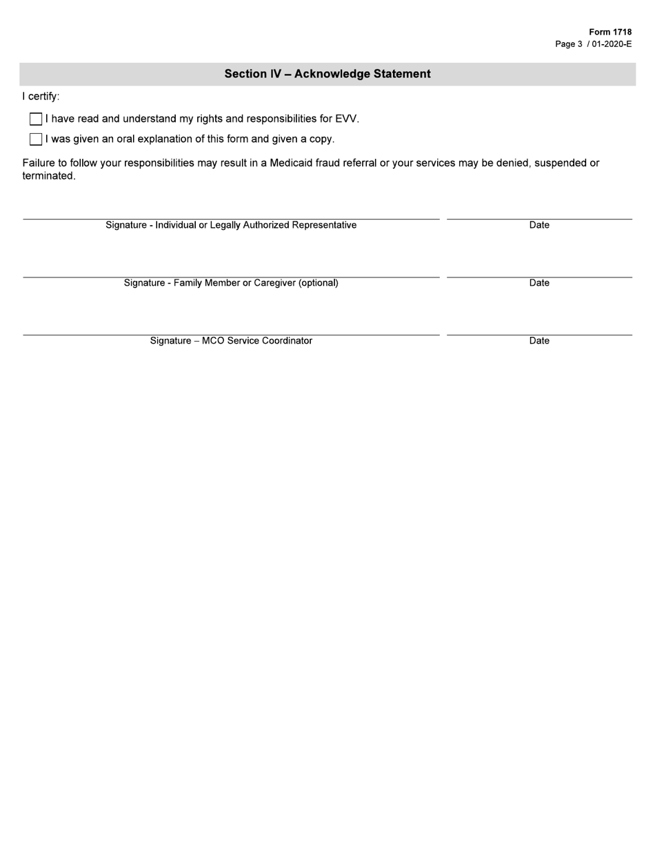 Form 1718 Electronic Visit Verification (Evv) Rights and Responsibilities (Managed Care Organization) - Texas, Page 3