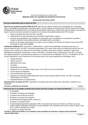 Formulario 1735-CFC-S Apendice Sobre Los Requisitos De Prestacion De Servicios - Community First Choice (Cfc) - Texas (Spanish)
