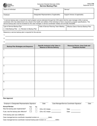 Document preview: Form 1740 Service Backup Plan - Texas
