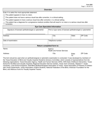 Form 2001 Interagency Eye Examination Report - Texas, Page 3