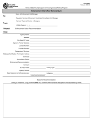Document preview: Form 2003 Enforcement Interoffice Memorandum - Texas