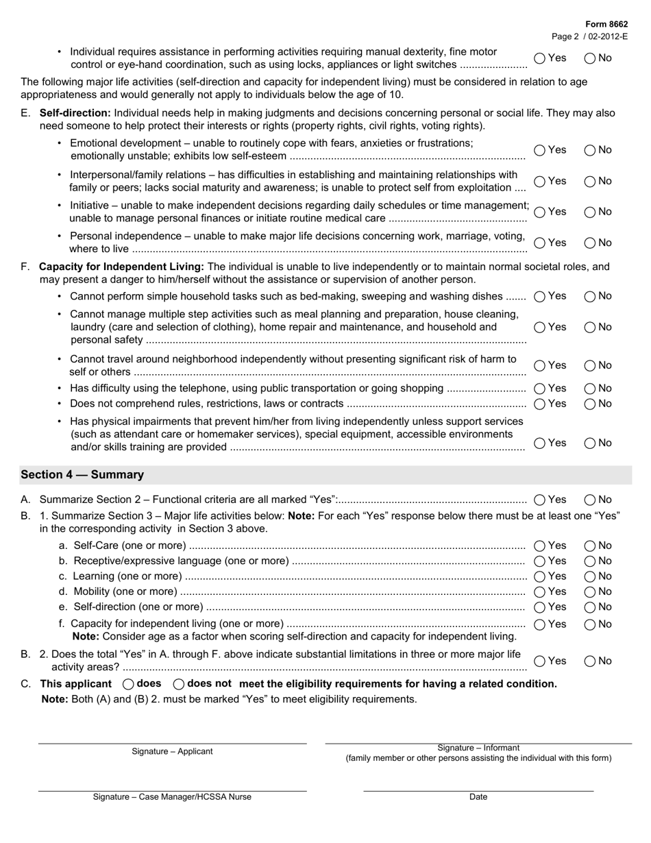 Form 8662 - Fill Out, Sign Online and Download Fillable PDF, Texas ...