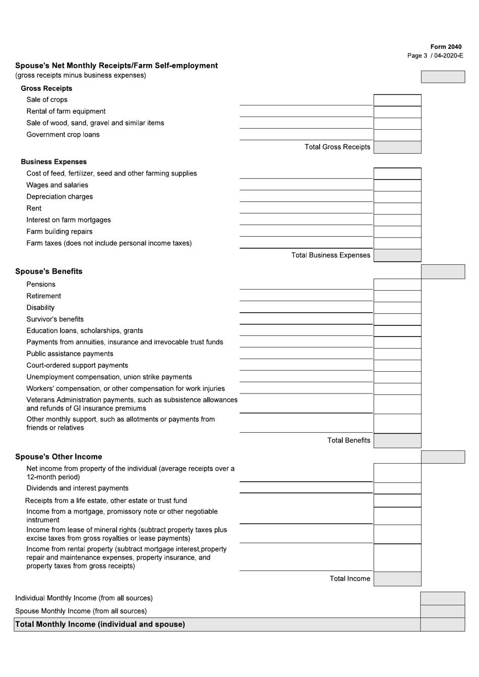 Form 2040 Consumer Managed Personal Attendant Services (Cmpas) Co-pay Worksheet - Texas, Page 3