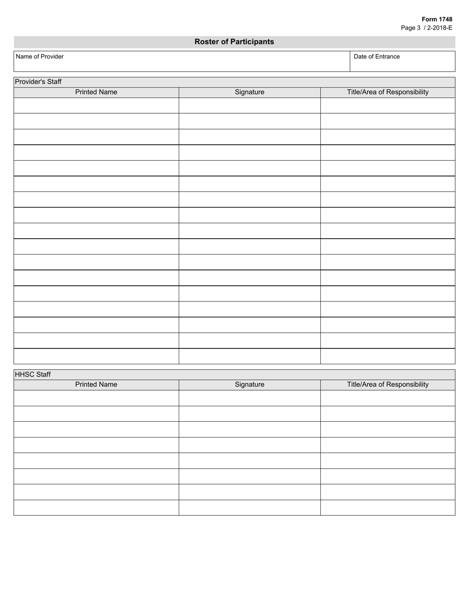 Form 1748 Hcs / Cfc Entrance Conference - Texas, Page 3