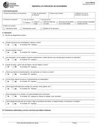 Document preview: Formulario 2060-BS Apendice a La Valoracion De Necesidades - Texas (Spanish)