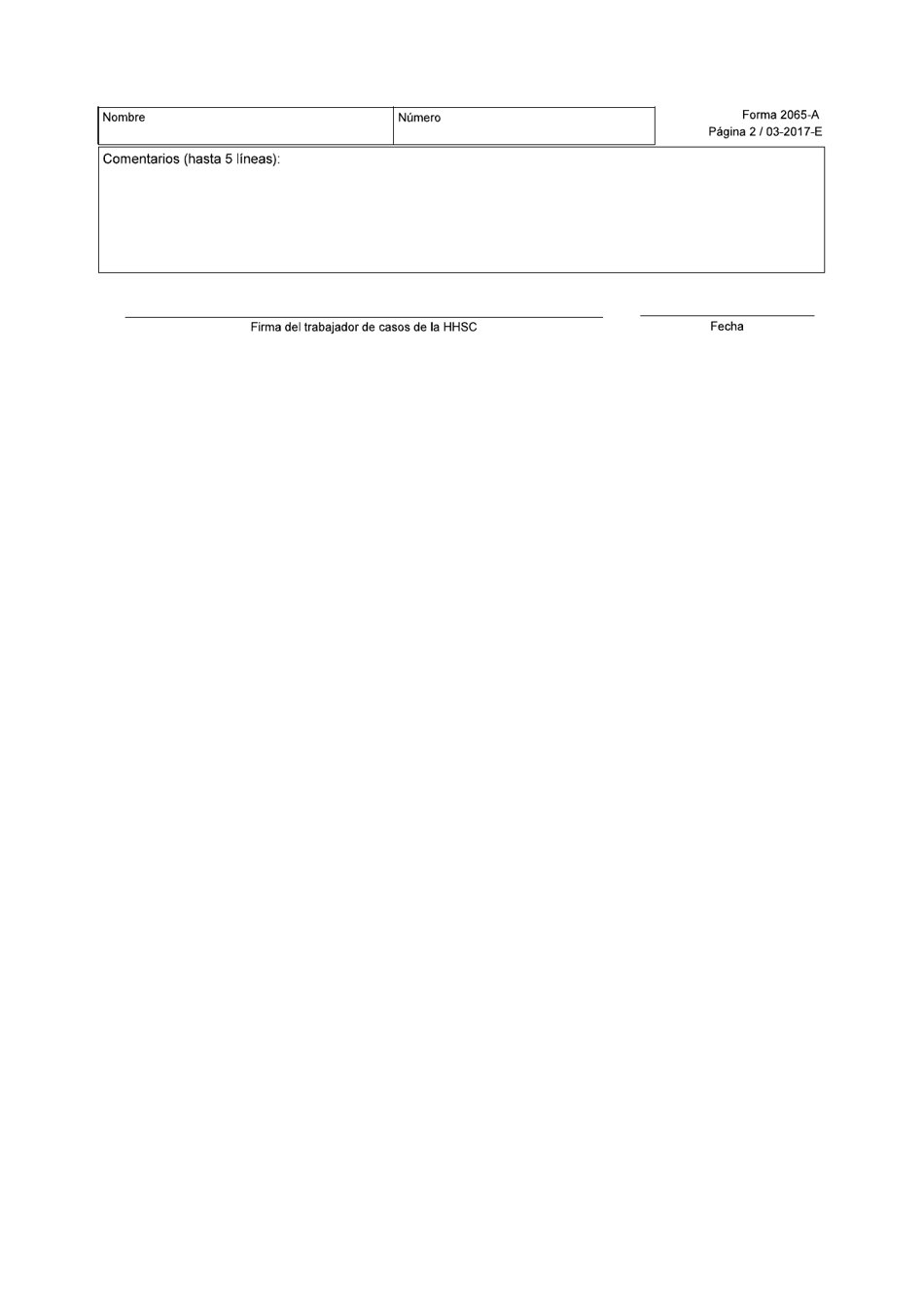 Formulario 2065-AS Aviso De Servicios De Atencion En La Comunidad - Texas (Spanish), Page 2