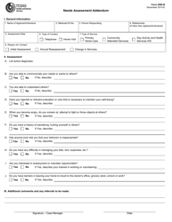 Document preview: Form 2060-B Needs Assessment Addendum - Texas