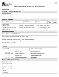 Document preview: Form 2190 Capacity Assessment for Self-care and Financial Management - Texas