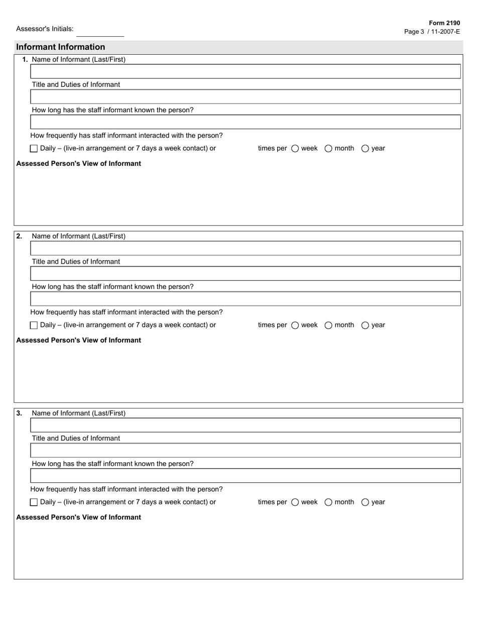 Form 2190 - Fill Out, Sign Online and Download Fillable PDF, Texas ...