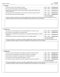 Form 2190 Capacity Assessment for Self-care and Financial Management - Texas, Page 6