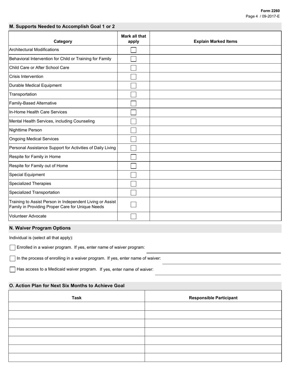 Form 2260 Download Fillable PDF or Fill Online Permanency Planning ...