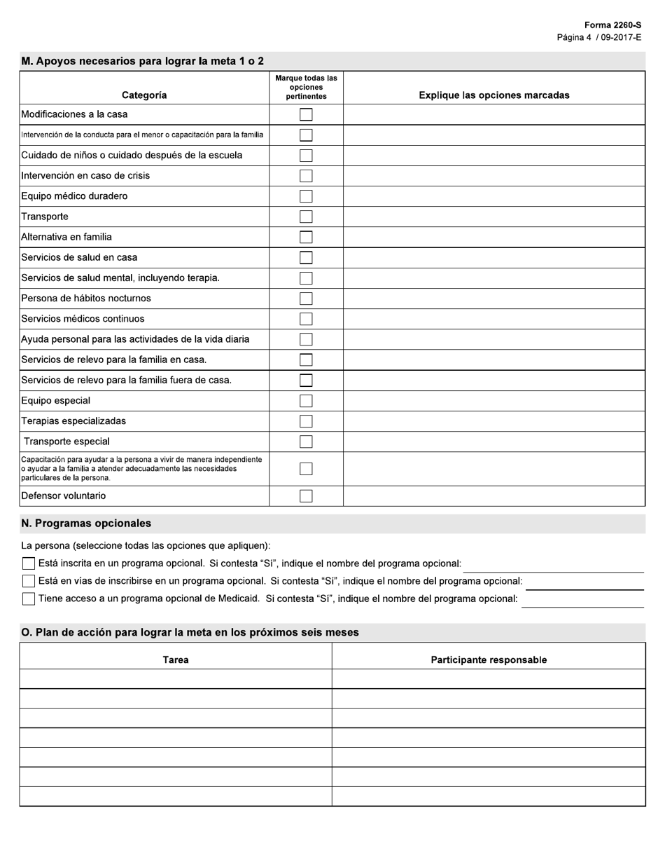 Formulario 2260-S Instrumento De Planeacion De La Permanencia (Ppi) Para Ninos Y Jovenes Menores De 22 Anos De Edad (Plan Dirigido Por La Familia) - Texas (Spanish), Page 4