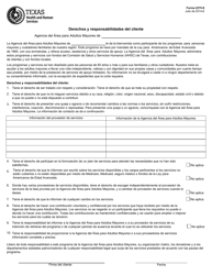 Document preview: Formulario 2275-S Derechos Y Responsabilidades Del Cliente - Texas (Spanish)