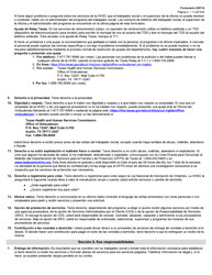 Formulario 2307-S Derechos Y Responsabilidades - Texas (Spanish), Page 2