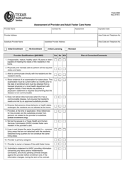 Form 2323 Assessment of Provider and Adult Foster Care Home - Texas