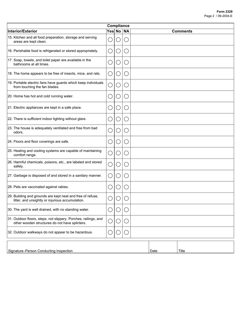 Form 2329 - Fill Out, Sign Online and Download Fillable PDF, Texas ...