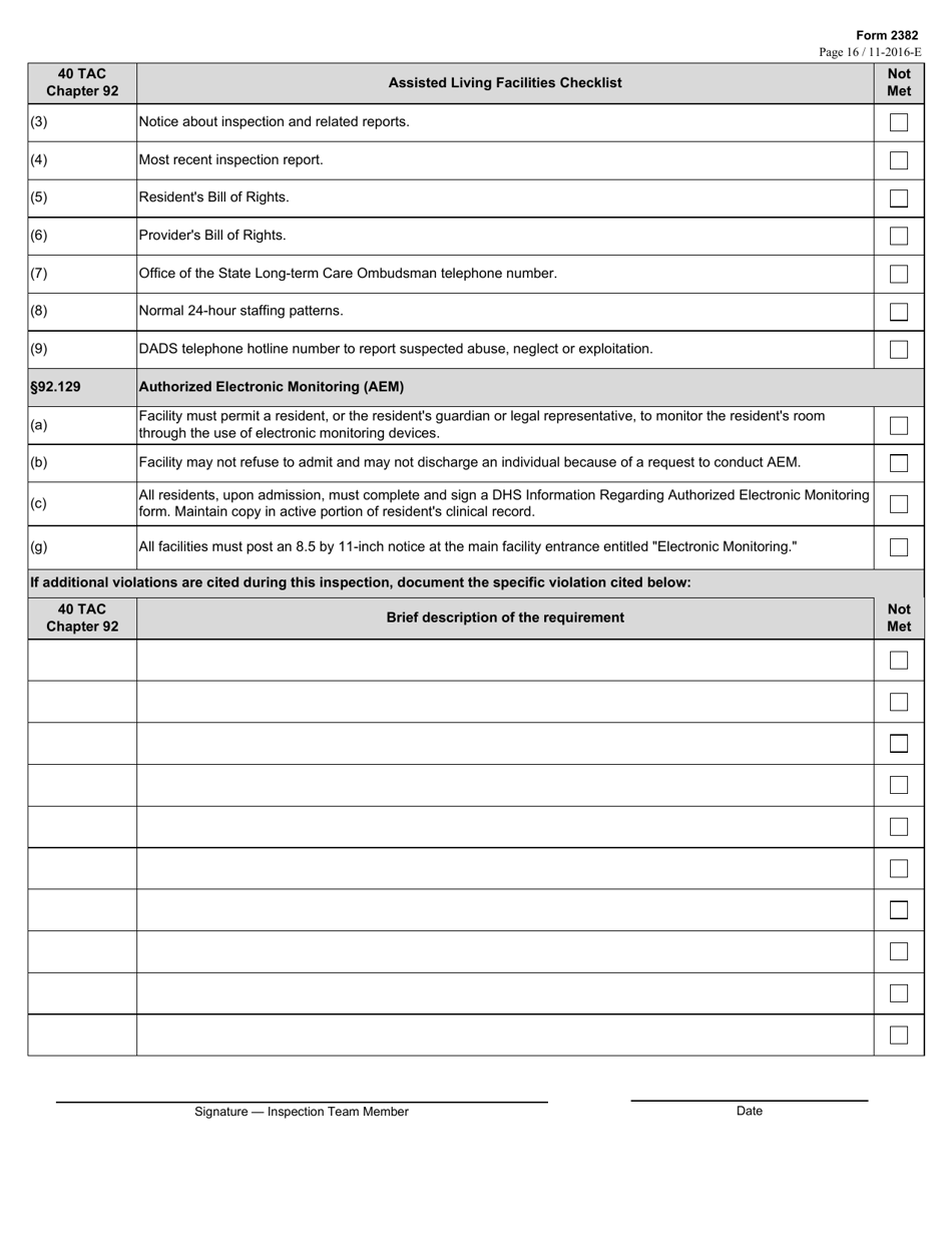 Form 2382 - Fill Out, Sign Online and Download Fillable PDF, Texas ...