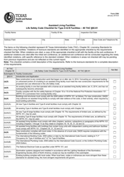 Form 2384 Assisted Living Facilities Life Safety Code Checklist for Type a &amp; B Facilities - 40 Tac Section 92.61 - Texas