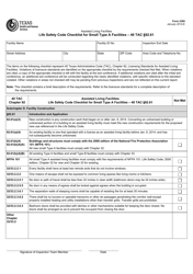 Document preview: Form 2385 Life Safety Code Checklist for Small Type a Facilities - 40 Tac Section 92.61 - Texas