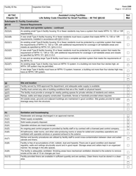 Form 2389 Assisted Living Facilities Life Safety Code Checklist for Small Facilities - 40 Tac Section 92.62 - Texas, Page 2