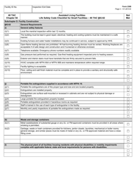 Form 2389 Assisted Living Facilities Life Safety Code Checklist for Small Facilities - 40 Tac Section 92.62 - Texas, Page 3