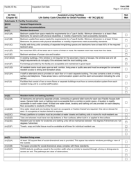Form 2389 Assisted Living Facilities Life Safety Code Checklist for Small Facilities - 40 Tac Section 92.62 - Texas, Page 4