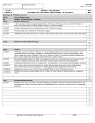 Form 2389 Assisted Living Facilities Life Safety Code Checklist for Small Facilities - 40 Tac Section 92.62 - Texas, Page 5