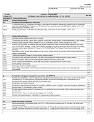 Form 2390 Assisted Living Facilities Life Safety Code Checklist for Large Facilities - 26 Tac Section 553.62 - Texas, Page 3