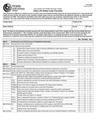 Form 2394 Day Activity and Health Services Facility Initial Life Safety Code Checklist - Texas