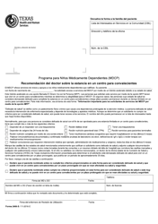 Document preview: Formulario 2406-S Recomendacion Del Doctor Sobre La Estancia En Un Centro Para Convalecientes - Texas (Spanish)