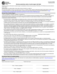 Document preview: Formulario 2550-S Normas Operativas Sobre El Sueno Seguro Del Bebe - Texas (Spanish)
