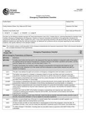 Document preview: Form 2393 Assisted Living Facilities Emergency Preparedness Checklist - Texas