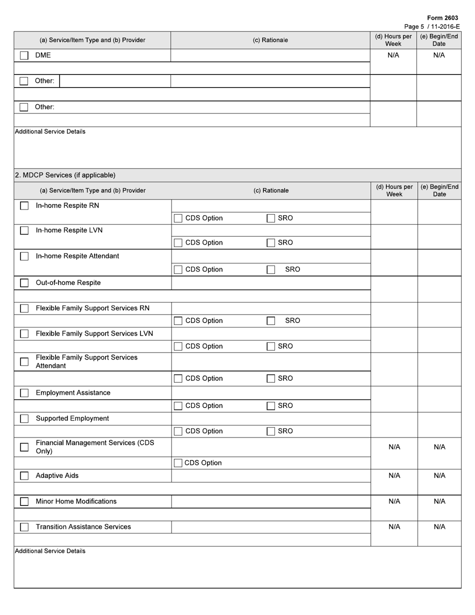 Form 2603 Star Kids Individual Service Plan (Isp) Narrative - Texas, Page 5