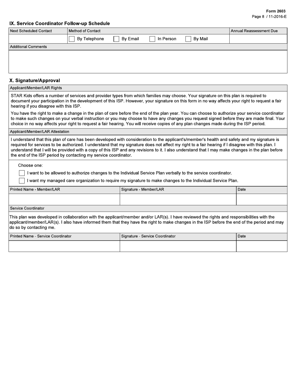 Form 2603 - Fill Out, Sign Online and Download Fillable PDF, Texas ...