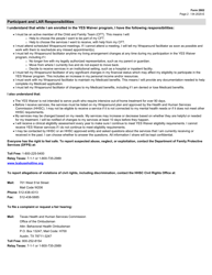 Form 2802 Youth Empowerment Services (Yes) Notice of Participant Rights and Responsibilities - Texas, Page 2