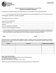 Document preview: Formulario 2801-S Programa De Servicios De Empoderamiento Juvenil (Yes) Solicitud De Audiencia Imparcial - Texas (Spanish)