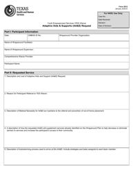 Form 2812 Youth Empowerment Services (Yes) Waiver Adaptive AIDS &amp; Supports (Aa&amp;s) Request - Texas